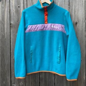 Cotopaxi Teal and Purple Fleece Pullover XXL